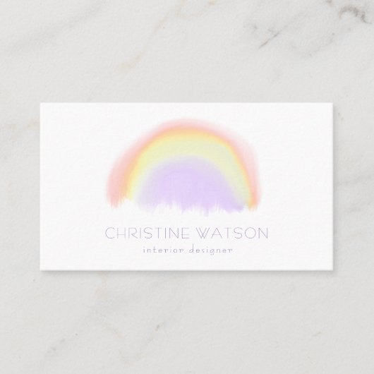 Designer waterverf regenboogontwerper interieuront visitekaartje (Voorkant)