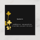 Designer Yellow Rose Floral op zwart monogram Vierkante Visitekaartje (Achterkant)