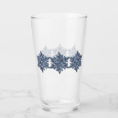 'Designer' Zilverblauw Uranian Lake Snowflake Glas (Achterkant)