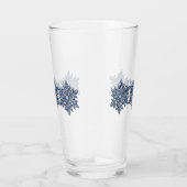 'Designer' Zilverblauw Uranian Lake Snowflake Glas (Rechts)
