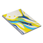 Designer's Notitieboek - Abstracte Gele & Blauwe K (Rechterzijde)