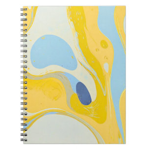Designer's Notitieboek met gele en blauwe kunst