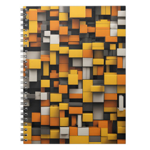 Designer's Notitieboek met geometrisch geel en zwa