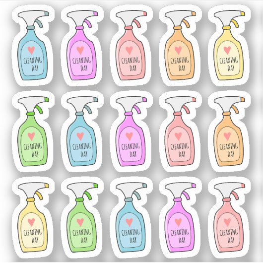 Desinfecterende Spray Schoonmaak Tijdschema Sticker (Voorkant)