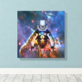 Desintegratie van astronaut canvas afdruk (Insitu (Houten vloer))