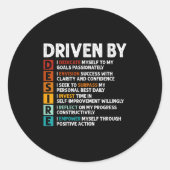 Desire Definition Motivatie Quote Affirmaties Ronde Sticker (Voorkant)