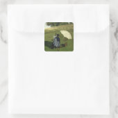 Desire Dubois Painting in the Open Air, c.1852 Vierkante Sticker (Tas)