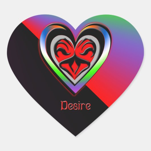 Desire Hart Sticker (Voorkant)