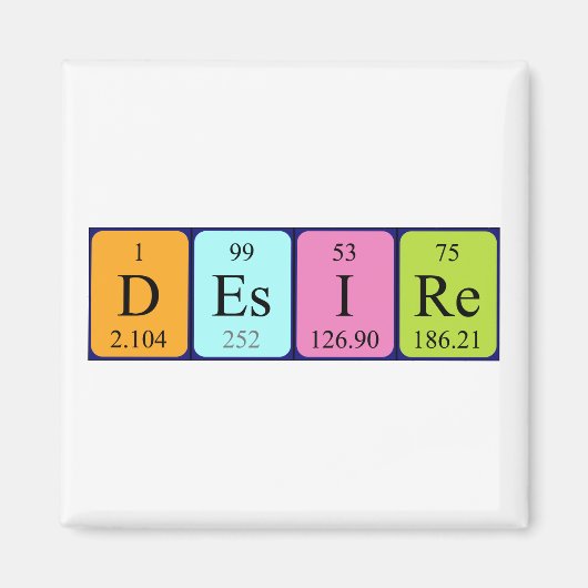 Desiré periodiek table name magnet (Voorkant)