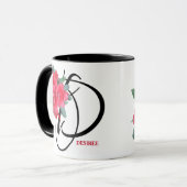 Desiree naam rode bloemetjes boho trendy Mok (Voorkant links)