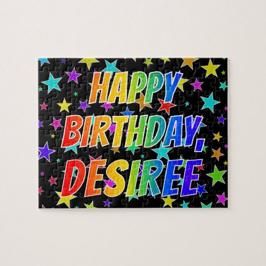 "DESIREE" voornaam, geun "HAPPY BIRTHDAY" Legpuzzel (Horizontaal)