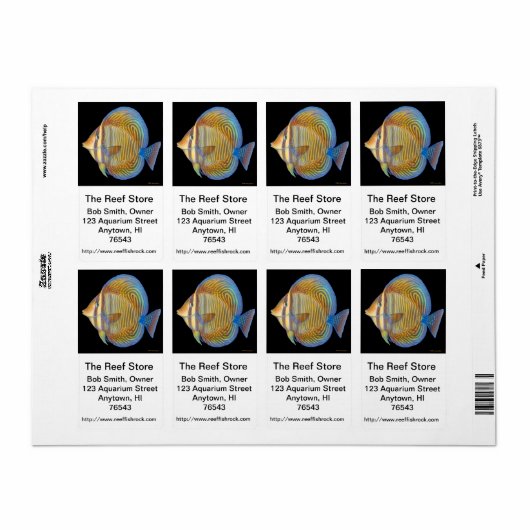 Desjardins Sailfin Tang  Label (Full Sheet)