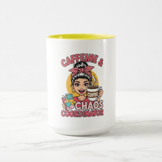 Desk Chaos + Hot Coffee – Women's Motivational Mug Mok (Midden)