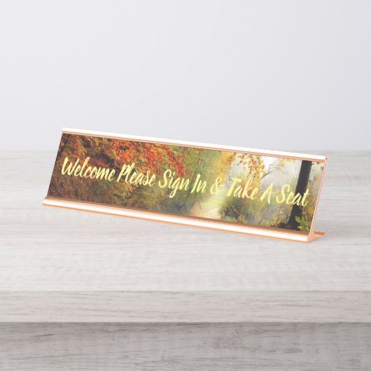 Desk Kantoor Autumn Name Design Destiny's Destiny Bureau Naambordje (Voorkant)