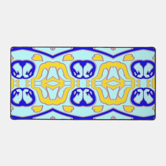 Desk Mat, Een  veelkleurig klassiek ontwerp Des Bureaumat (Voorkant)