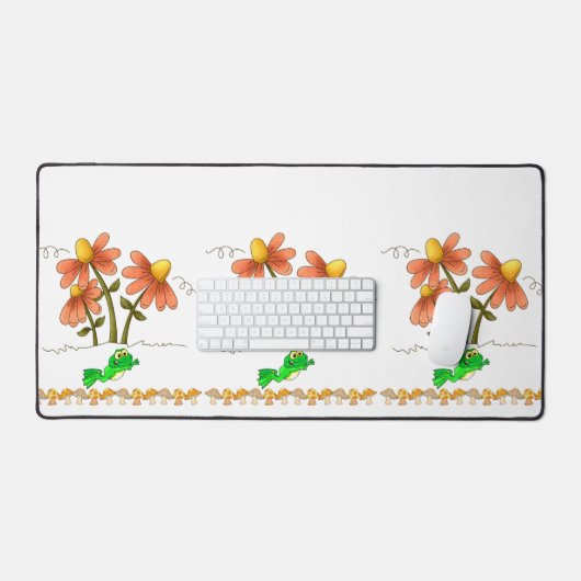 Desk Mat Frog Leaping Mushroom Natuur (Keyboard & Muis)