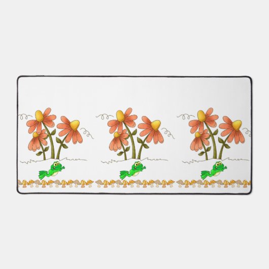 Desk Mat Frog Leaping Mushroom Natuur (Voorkant)