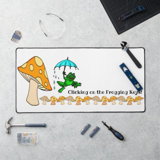 Desk Mat Frog Mushroom Natuur (Werkstation)