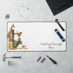 Desk Mat Giraffe Leeuw Oerwoud Dieren