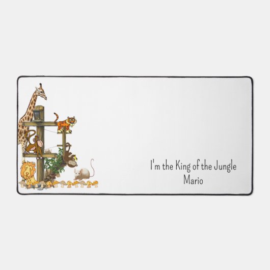 Desk Mat Giraffe Leeuw Oerwoud Dieren (Voorkant)