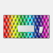 Desk Mat - Illusion of Rainbow Blocks (Keyboard & Muis)