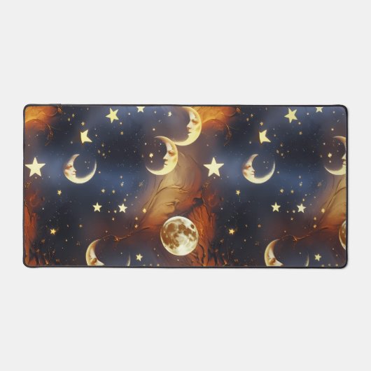 Desk Mat – Luxury Dreamy Fiery Orange Celestial  (Voorkant)