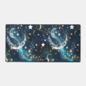 Desk Mat – Luxury Icy Blue Celestial Moon Phases (Voorkant)