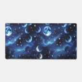 Desk Mat – Luxury Sapphire Blue Celestial Moon (Voorkant)