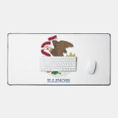 Desk Mat met vlag van Illinois, Verenigde Staten (Keyboard & Muis)