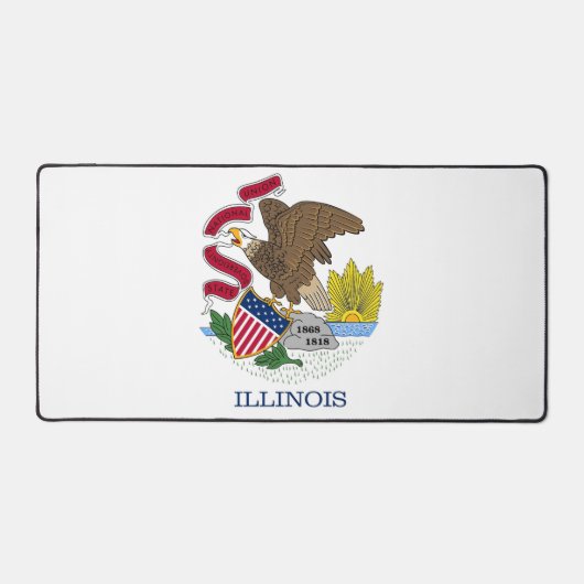Desk Mat met vlag van Illinois, Verenigde Staten (Voorkant)