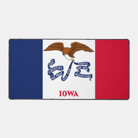 Desk Mat met vlag van Iowa, Verenigde Staten (Voorkant)