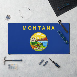 Desk Mat met vlag van Montana, Verenigde Staten