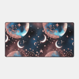 Desk Mat - Rose Gold Celestial Moon