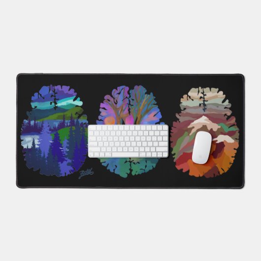 Desk Mat with Brain Art (Keyboard & Muis)
