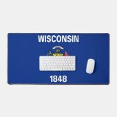 Desk Mat with flag of Wisconsin State (Keyboard & Muis)