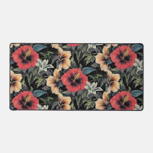 Desk Matt met Hibiscus Floral Design Bureaumat (Voorkant)