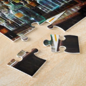 Desk met flessen chemicaliën legpuzzel (Zijkant)