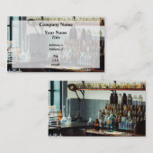 Desk met flessen chemicaliën visitekaartje (Voorkant / Achterkant)