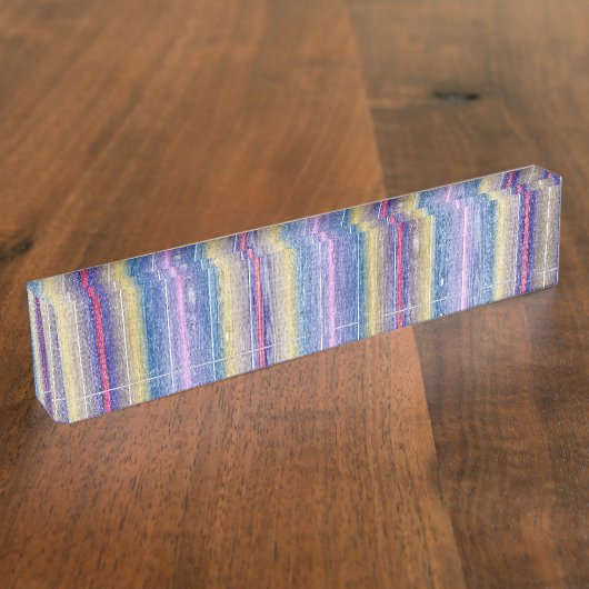 Desk Naam Bord kleurrijk hout Naambordje (Zijkant)