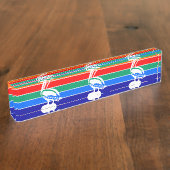 Desk naambordje met de vlag van St. Petersburg (Zijkant)