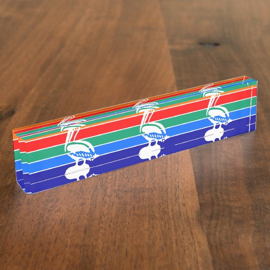 Desk naambordje met de vlag van St. Petersburg (Zijkant)