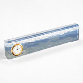 Desk Name Bord met Clock Naambordje