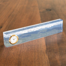 Desk Name Bord met Clock