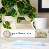 Desk Name Bord met Clock Option Zee Turtle #1 Naambordje