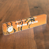 Desk Name Bord met klok Naambordje (Zijkant)