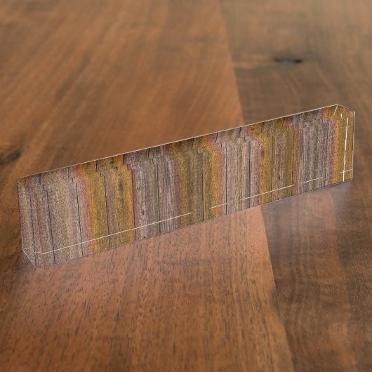 Desk Name Bord old  wood Naambordje (Zijkant)