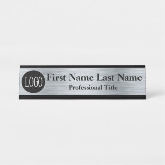 Desk Name Bord Silver Color Logo Sign Bureau Naambordje