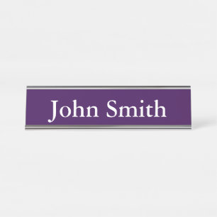 Desk Name Bord, Standard (2 x 8 inch), Silver Bureau Naambordje