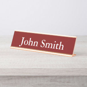Desk Name Bord, Standard (2 x 8 inch), Silver Bureau Naambordje
