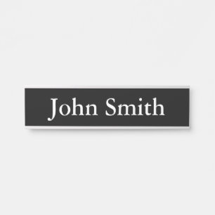 Desk Name Bord, Standard (2 x 8 inch), Silver Deurbordje